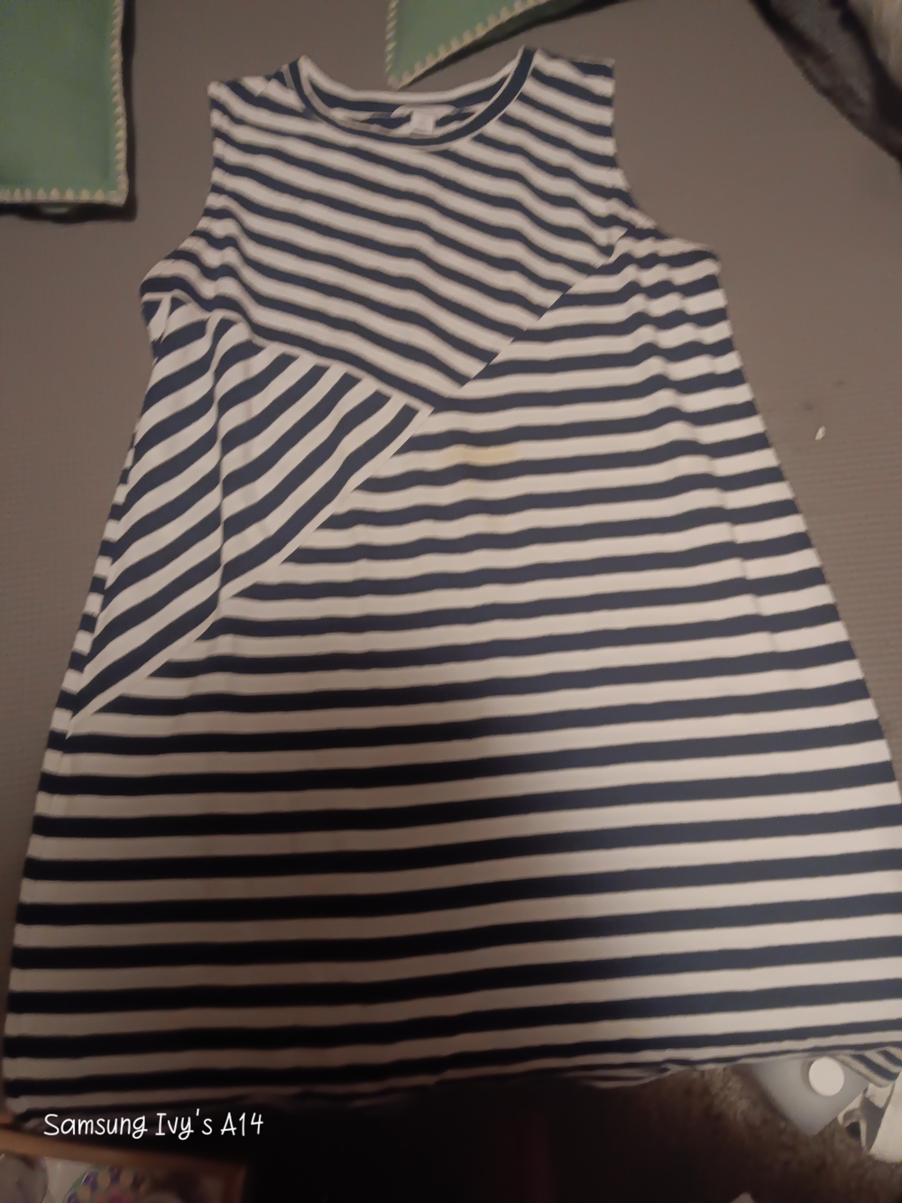 Liz Claiborne Navy and White Striped Sleeveless Dress